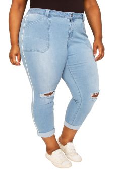Poetic Justice Plus Size Women's Curvy Fit Light Acid Wash Jeans Size 20  Blue at  Women's Jeans store