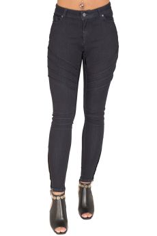 Curvy Fit Marley Indigo Moto Skinny Jeans Front