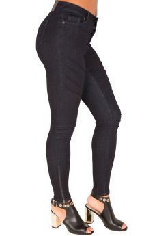 Curvy Fit Marley Indigo Moto Skinny Jeans Side